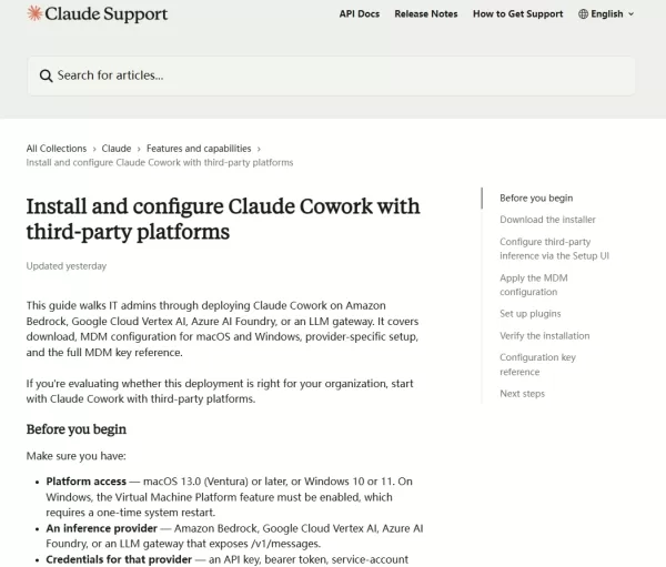 Claude Cowork third-party platform configuration example