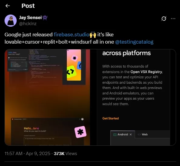 Firebase Studio Comparison