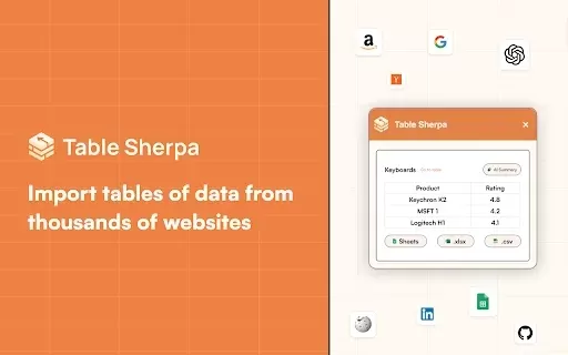 TableSherpa: Web to Sheets Exporter