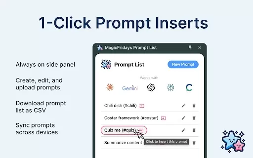 AI Prompts Side Panel - Chrome Extension