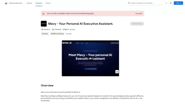 Mavy - Your Personal AI Executive Assistant.