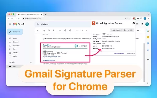 Email Signature Parser - Chrome Extension
