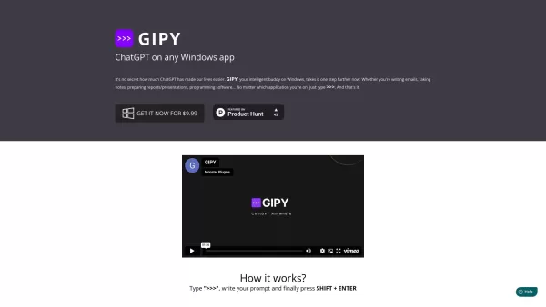 GIPY - Use ChatGPT On Any Windows App