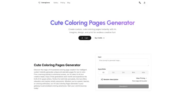 Cute Coloring Pages Generator