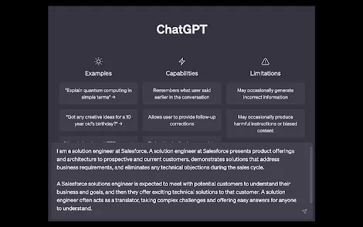 Salesforce SE's using Chat GPT! - Chrome Extension