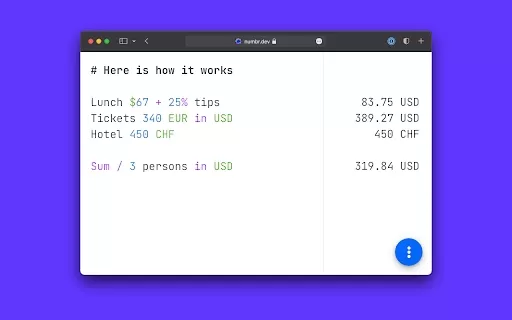 Numbr - Chrome Extension