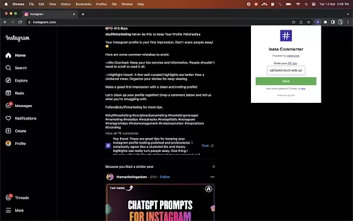 AI Commenter for Instagram - Chrome Extension
