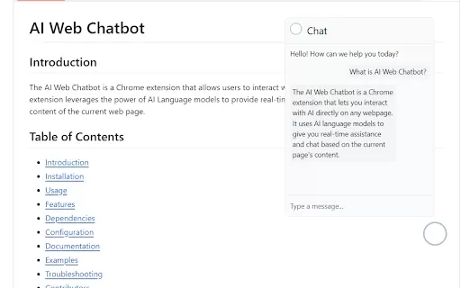 AI Web Chatbot Extension - Chrome Extension