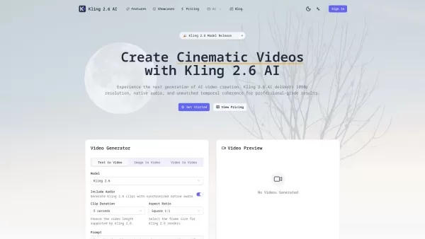 Kling 2.6 AI Video Generator