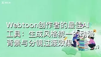 Webtoon创作者的最佳AI工具:生成风格统一的动漫背景与分镜过渡效果