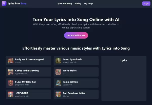 Lyrics into Song AI