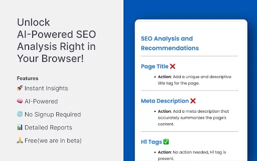 SEO PollyAI Analyzer - Chrome Extension