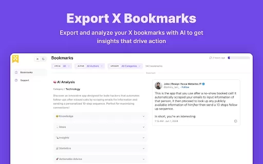 Export X Bookmarks - Chrome Extension