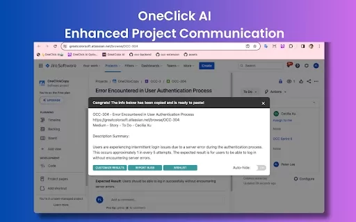 OneClick AI - Chrome Extension