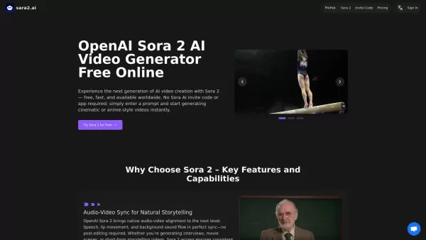 Sara2.ai:Free Sora 2 AI Video Generator Online
