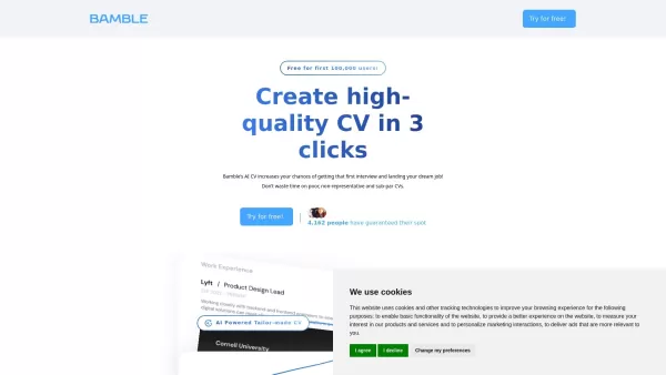 Bamble AI CV Creator
