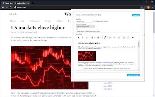 FactSet Internal Research Notes Extension - Chrome Extension
