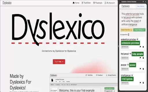 Dyslexico Chrome Extension