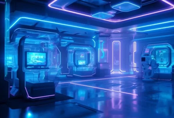 Space station metaverse game room