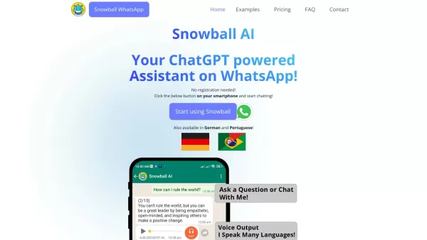Snowball AI - ChatGPT in WhatsApp