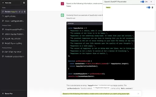 ChatGPT Placeholder Chrome Extension - Chrome Extension