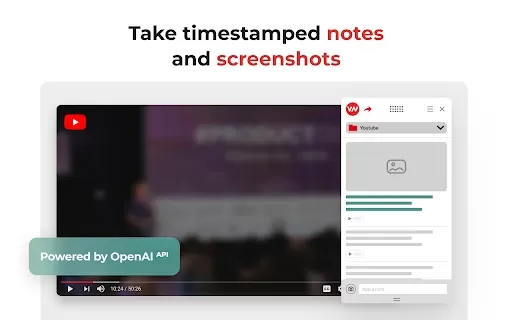Video notetaking powered by OpenAI API - Chrome Extension