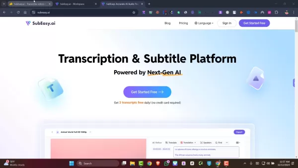 SubeAsy.ai Review: Исследуйте AI Transception и Subtitle Solutions