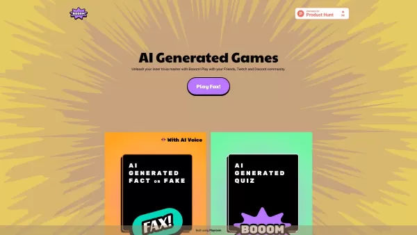 Booom: AI Generated Trivia and Social Games