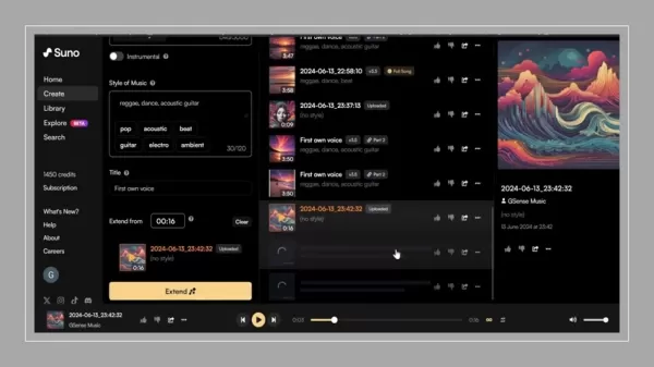 Extender canciones en Suno AI