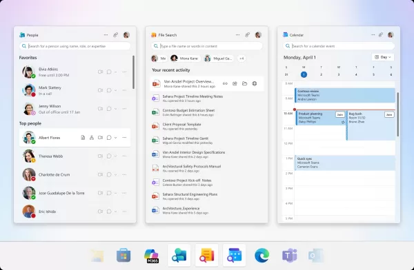 Microsoft presenta aplicaciones ligeras de Office para la barra de tareas de Windows 11
