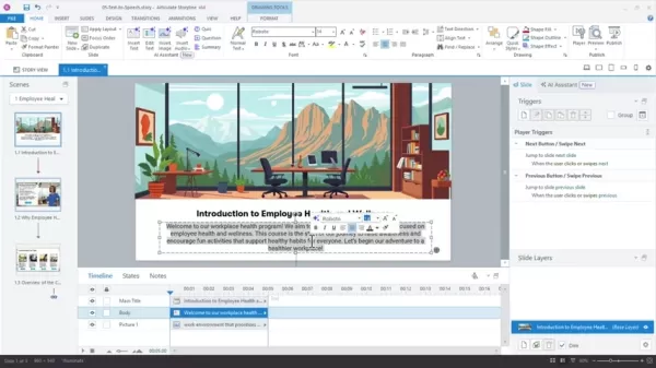 Copying text for narration in Articulate Storyline