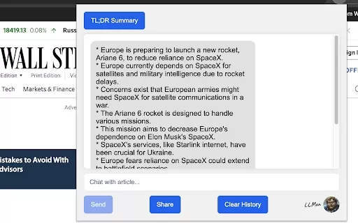 LLMan TL;DR - Chrome Extension