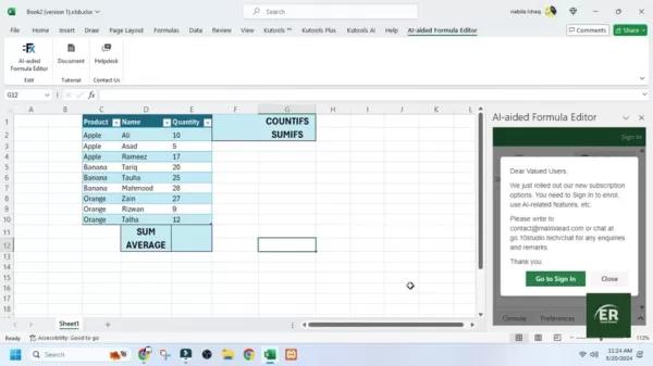 Open Excel