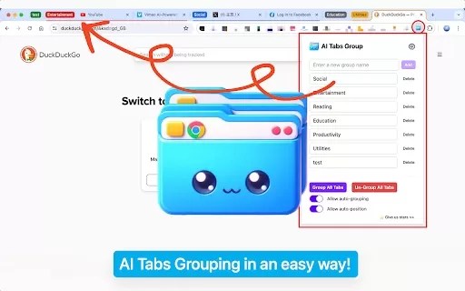 AI Tabs Group - Chrome Extension