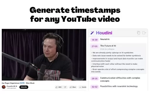 Generate timestamps and summaries for YouTube videos - Chrome Extension