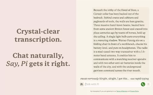 Say, Pi - Chrome Extension