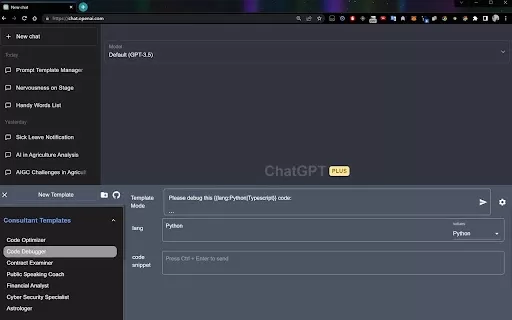 Prompt Template Tool - Chrome Extension