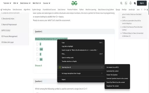 AI-Powered Browser Extension - Chrome Extension