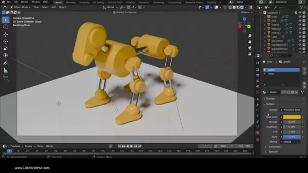 Robot Dog Model in Blender