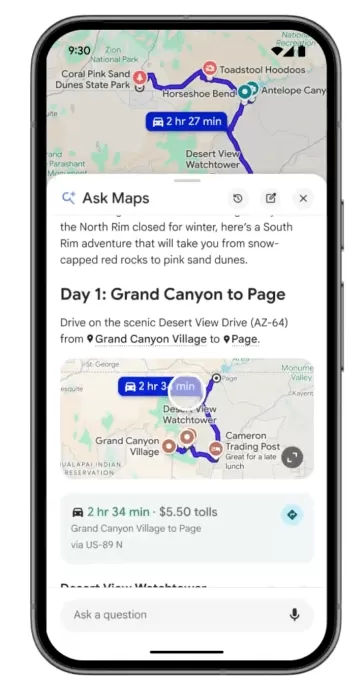 Google Maps erhält eine KI-Funktion namens „Ask Maps“ sowie eine verbesserte „immersive“ Navigation