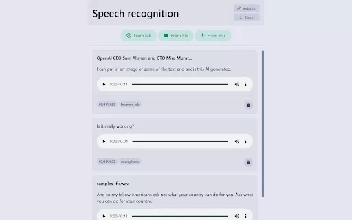 Speech Recognition Chrome Extension - Chrome Extension