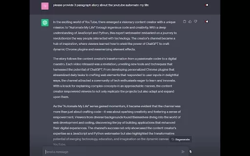 Talk with Me ChatGPT - Chrome Extension
