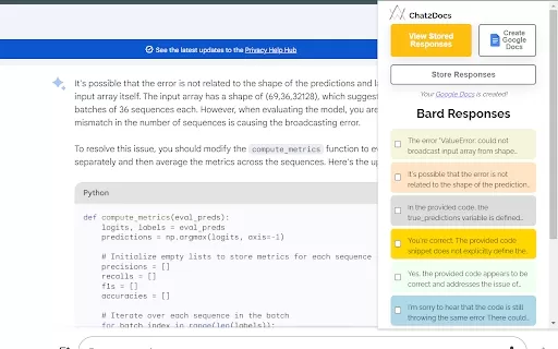 Chat2Docs - Chrome Extension