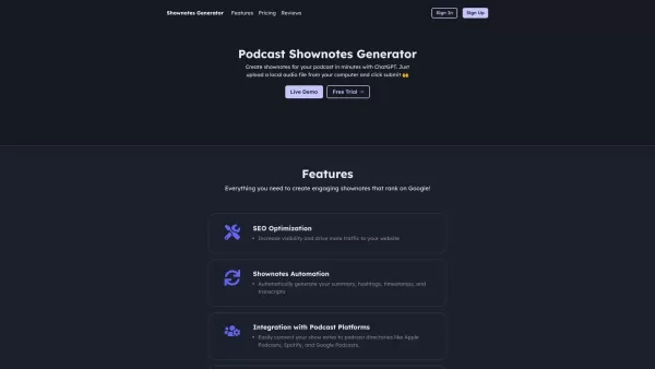 Podcast Shownotes Generator