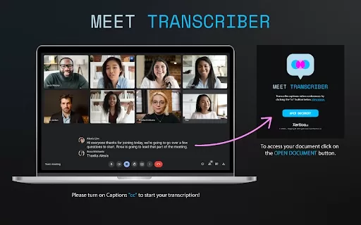Real-time Transcription for Google Meet - Chrome Extension