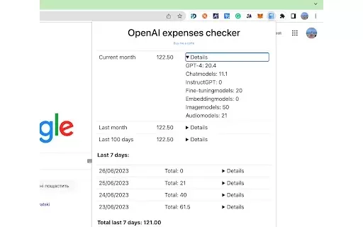 OpenAI expenses checker