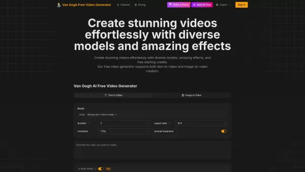 Van Gogh Free Video Generator