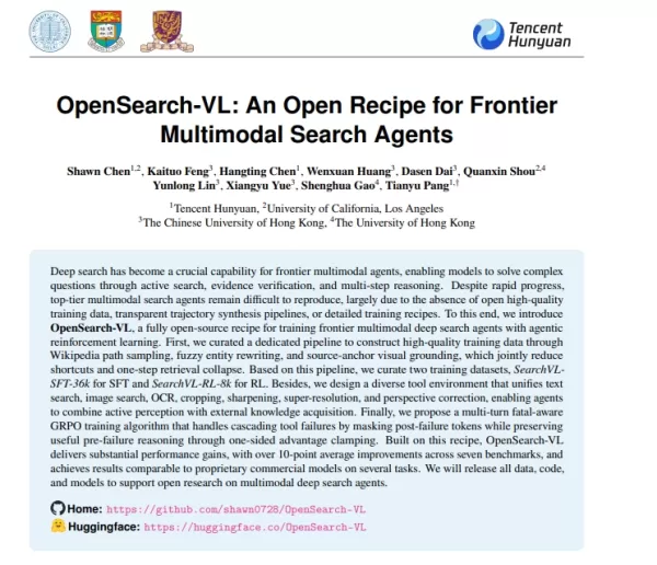 텐센트, 오픈소스 다중 모달 딥 검색 에이전트 ‘OpenSearch-VL’ 공개