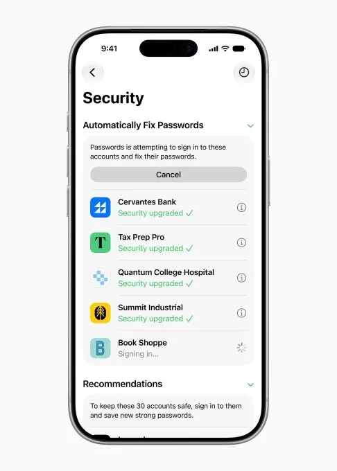 iOS 27의 AI 비밀번호 업데이트 기능