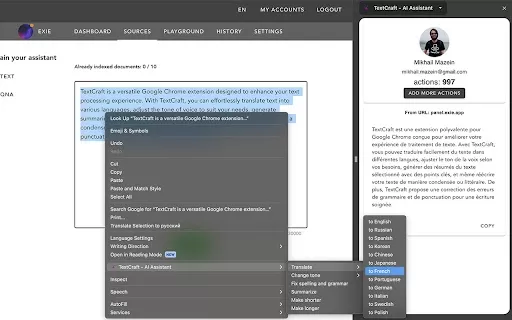 AI in your browser - Chrome Extension